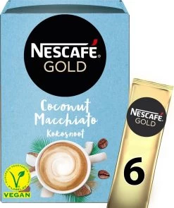 Nescafé Gold Coconut Macchiato Oploskoffie - 6 Doosjes à 6 Zakjes -Koffiehuis 1005x1200