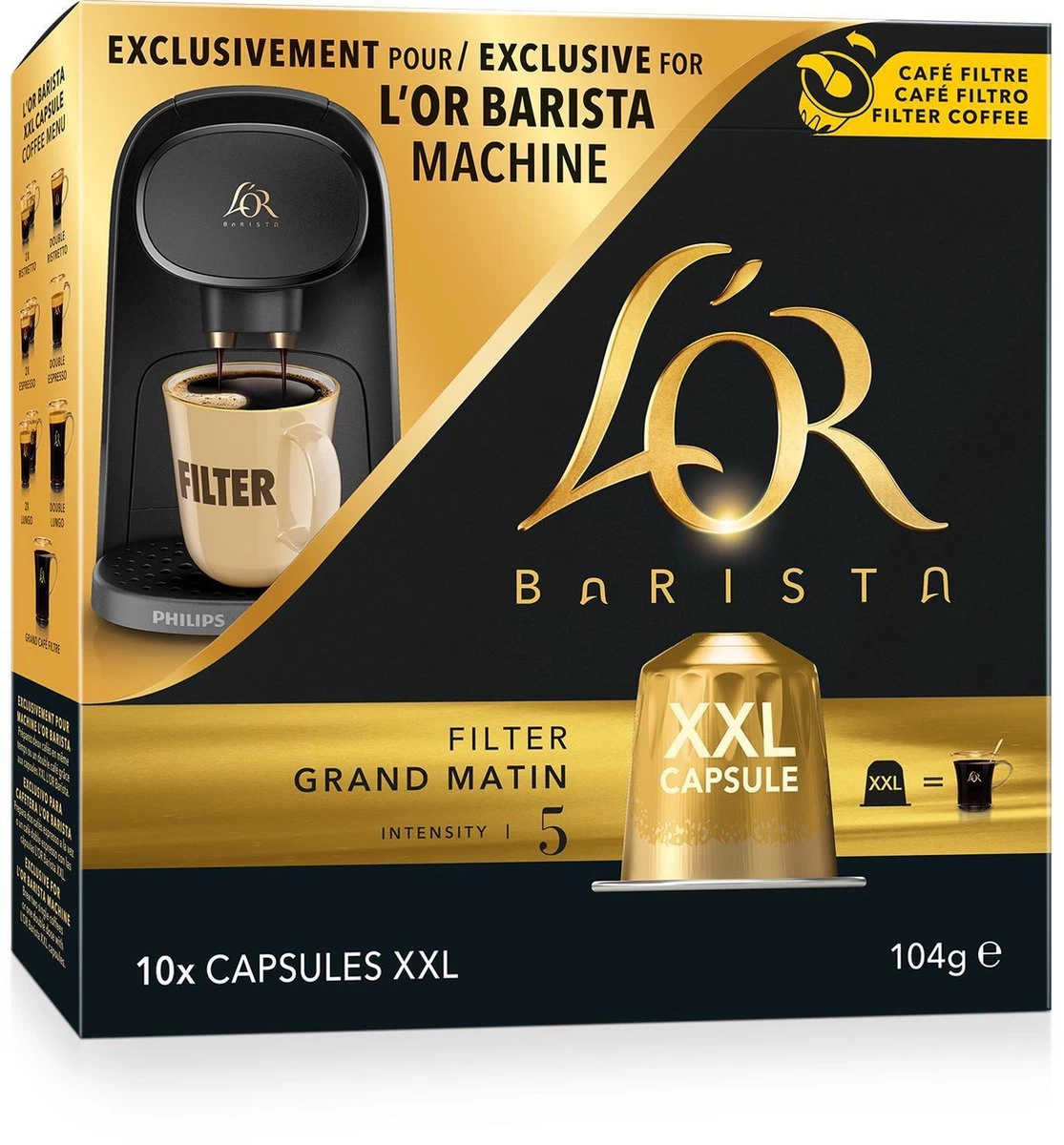 L'OR BARISTA XXL Filter Grand Matin (5) - 5 X 10 Koffiecups 14 L'OR BARISTA XXL Filter Grand Matin (5) - 5 X 10 Koffiecups - Afbeelding 12