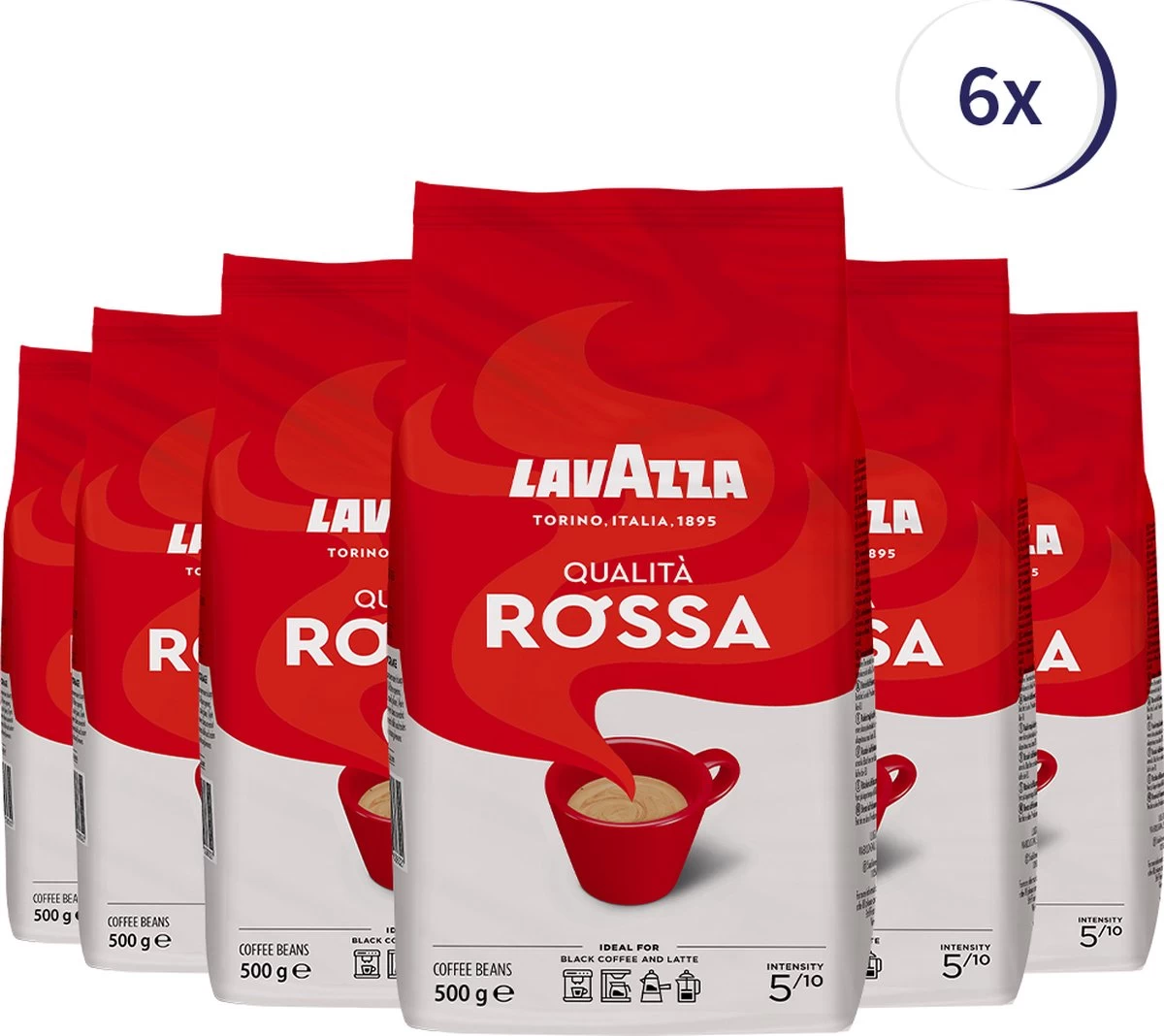 Lavazza Qualita Rossa Koffiebonen - 500 Gram X6 3 Lavazza Qualita Rossa Koffiebonen - 500 Gram X6