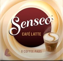 Senseo Café Latte Koffiepads - 2/9 Intensiteit - 4 X 8 Pads -Koffiehuis 1200x1157