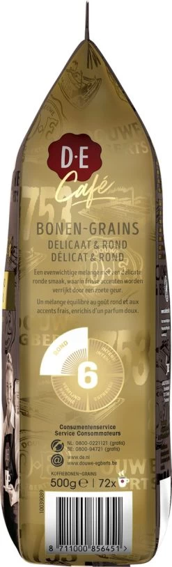 Douwe Egberts D.E Café Delicaat Rond Koffiebonen - Intensiteit 5/9 - 4 X 500 Gram -Koffiehuis 364x1200 10