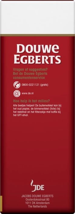 Douwe Egberts Aroma Rood Grove Maling Filterkoffie - 6 X 500 Gram -Koffiehuis 421x1200 1