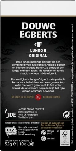 Douwe Egberts Lungo Original Koffiecups - Intensiteit 6/12 - 10 X 10 Capsules -Koffiehuis 607x1200 5