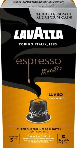 Lavazza Espresso Lungo - Aluminium Nespresso Capsules - 10 Stuks -Koffiehuis 627x1200