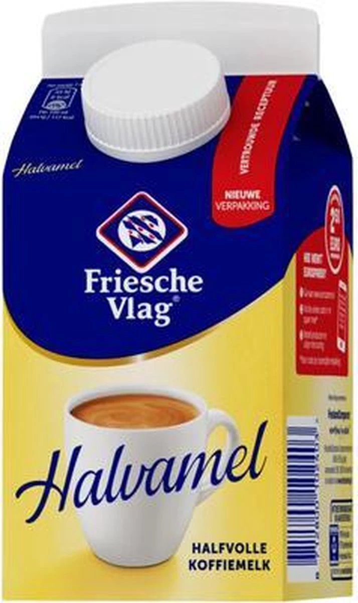 Friesche Vlag Koffiemelk Halvamel - 18 X 455 ML 4 Friesche Vlag Koffiemelk Halvamel - 18 X 455 ML - Afbeelding 2