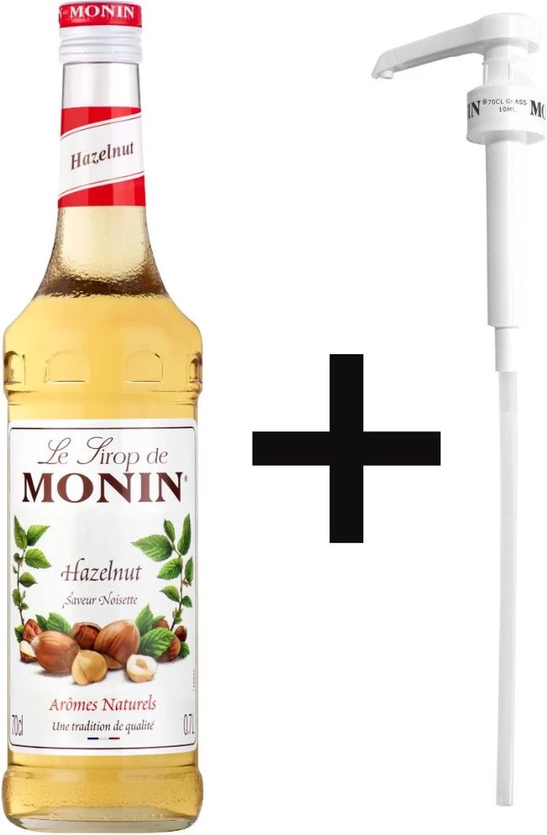 Monin Koffiesiroop Hazelnoot Siroop 70cl Met Doseer Pompje! 3 Monin Koffiesiroop Hazelnoot Siroop 70cl Met Doseer Pompje!
