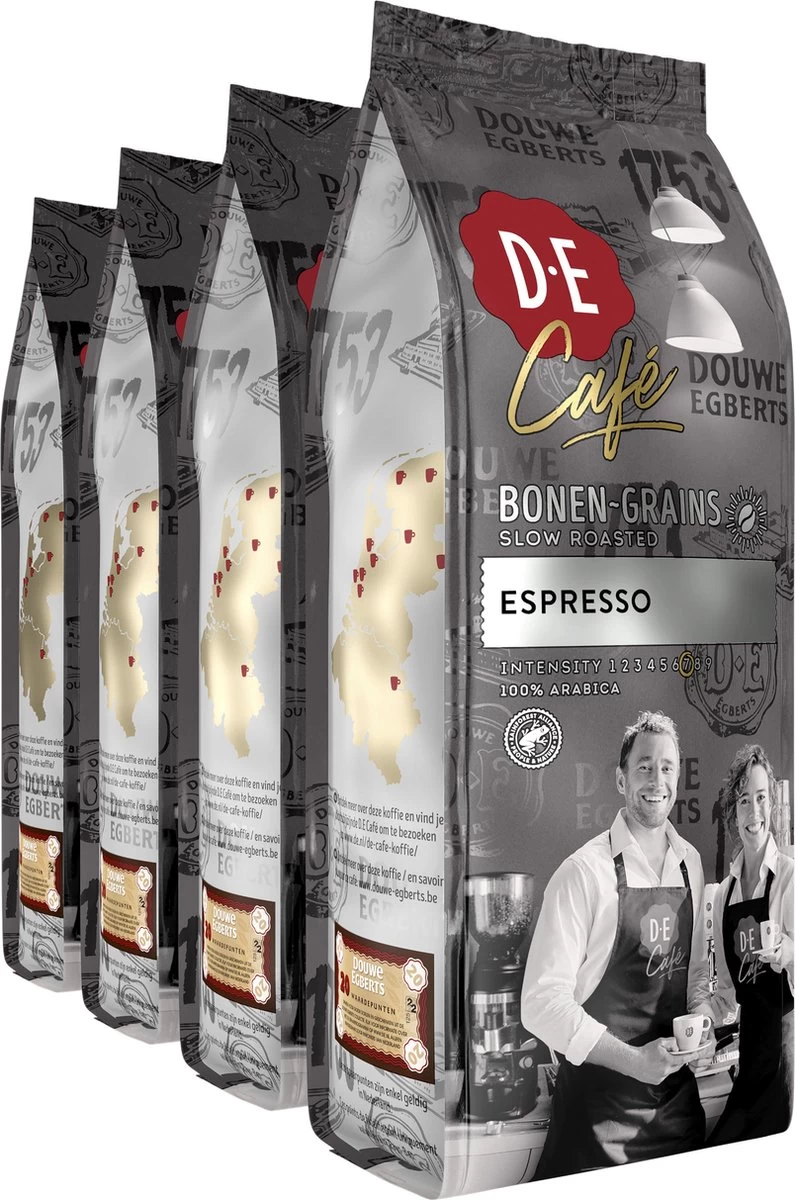 Douwe Egberts D.E Café Espresso Koffiebonen - Intensiteit 7/9 - 4 X 500 Gram 3 Douwe Egberts D.E Café Espresso Koffiebonen - Intensiteit 7/9 - 4 X 500 Gram