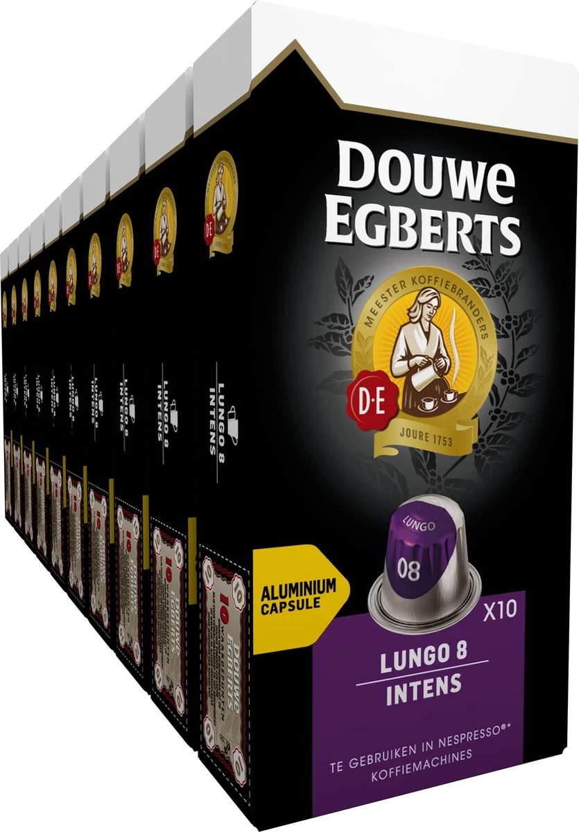 Douwe Egberts Lungo Intens Koffiecups - Intensiteit 8/12 - 10 X 10 Capsules 3 Douwe Egberts Lungo Intens Koffiecups - Intensiteit 8/12 - 10 X 10 Capsules