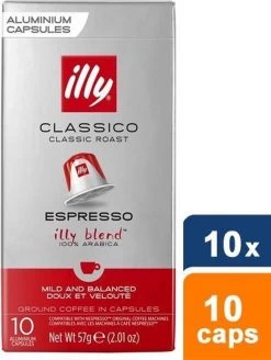 Illy Espresso Classico Koffiecups - Intensiteit 5/9 - 10 X 10 Capsules -Koffiehuis 904x1200