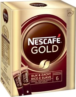 Nescafé Gold Oploskoffie - 6 Doosjes à 25 Zakjes -Koffiehuis 949x1200