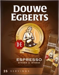 Douwe Egberts Espresso Sticks Oploskoffie - 6 X 25 Zakjes -Koffiehuis 954x1200