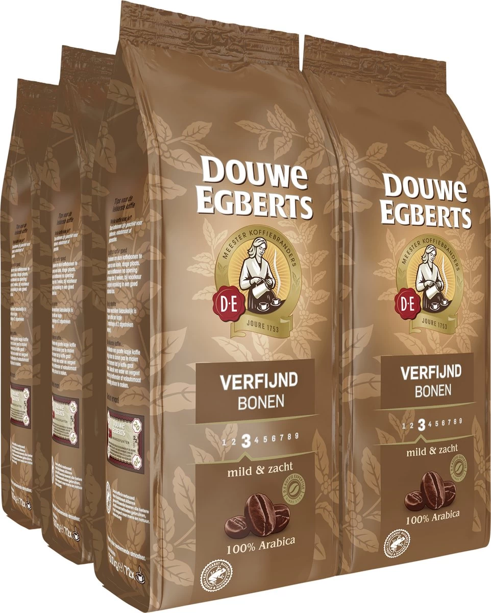 Douwe Egberts Verfijnd Koffiebonen - 4 X 500 Gram 4 Douwe Egberts Verfijnd Koffiebonen - 4 X 500 Gram - Afbeelding 2