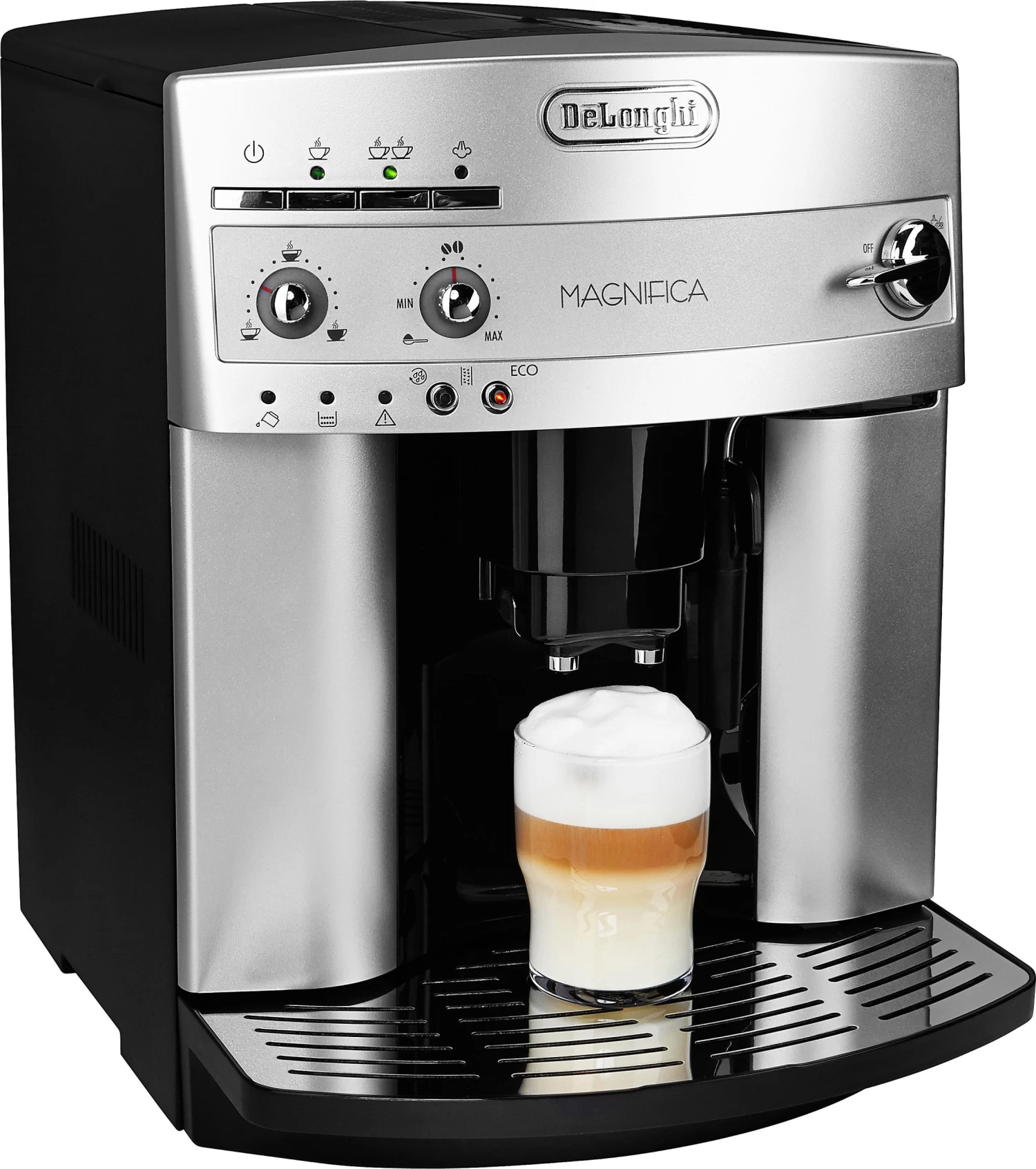 De'Longhi Volautomatisch Koffiezetapparaat Magnifica ESAM 3200.S, Met Melkopschuimtuit, Kegelmaalwerk 13 Treden, Uitneembare Koffiezet-unit, 2-kopjesfunctie, In Zilverkleur 3 De'Longhi Volautomatisch Koffiezetapparaat Magnifica ESAM 3200.S, Met Melkopschuimtuit, Kegelmaalwerk 13 Treden, Uitneembare Koffiezet-unit, 2-kopjesfunctie, In Zilverkleur