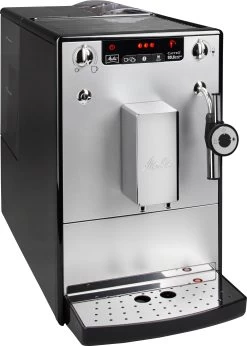 Melitta Volautomatisch Koffiezetapparaat Solo® & Perfect Milk E957-203, Zilver/zwart, Caffè Crema & Espresso Per One Touch, Melkschuim & Hete Melk Per Draaiknop