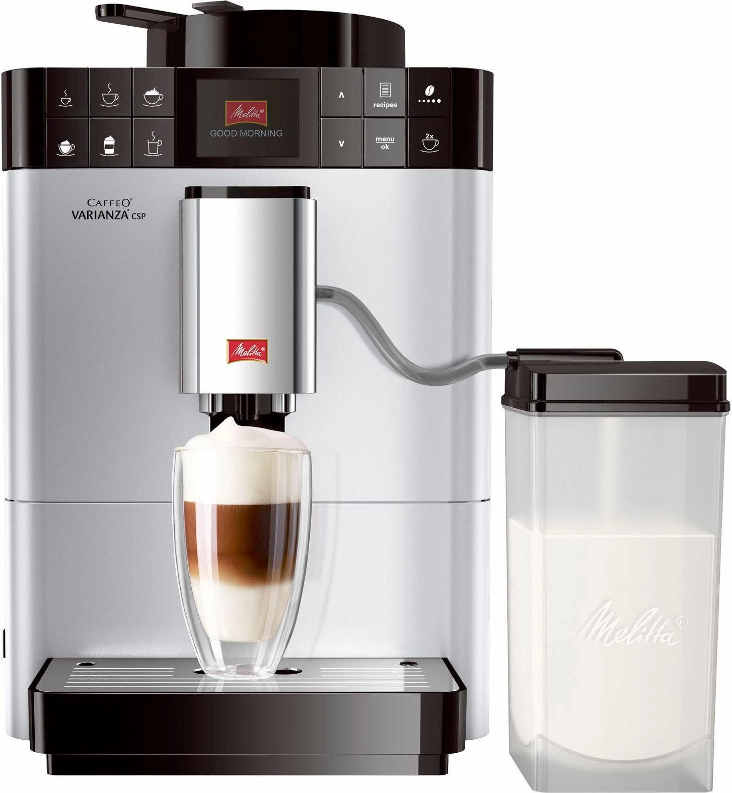 Melitta Volautomatisch Koffiezetapparaat Varianza® CSP F57/0-101, Zilver, Kopjes Individueel Doseren: My Bean Select, 10 Koffierecepten 4 Melitta Volautomatisch Koffiezetapparaat Varianza® CSP F57/0-101, Zilver, Kopjes Individueel Doseren: My Bean Select, 10 Koffierecepten - Afbeelding 2