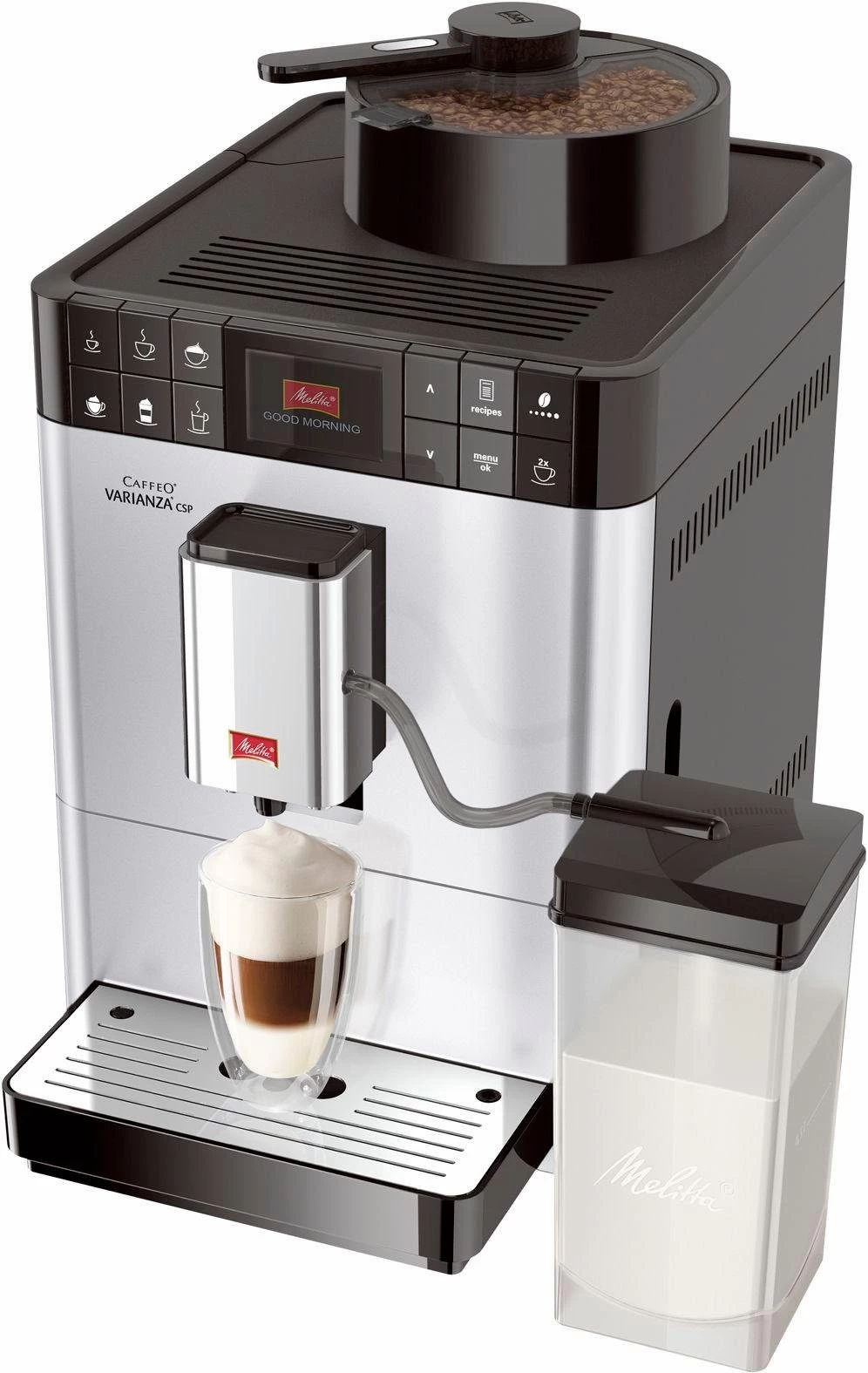 Melitta Volautomatisch Koffiezetapparaat Varianza® CSP F57/0-101, Zilver, Kopjes Individueel Doseren: My Bean Select, 10 Koffierecepten 3 Melitta Volautomatisch Koffiezetapparaat Varianza® CSP F57/0-101, Zilver, Kopjes Individueel Doseren: My Bean Select, 10 Koffierecepten