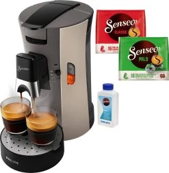 Krups Volautomatisch Koffiezetapparaat EA8160 Essential Espresso, Lcd-display, 3 Temperatuurstanden + 3 Maalgrofheden, Watertankcapaciteit: 1,7 Liter, Inclusief Auto Cappuccino XS6000 Set -Koffiehuis senseo koffiepadautomaat select csa240 30 inclusief gratis toebehoren ter waarde van 14 grijs 1